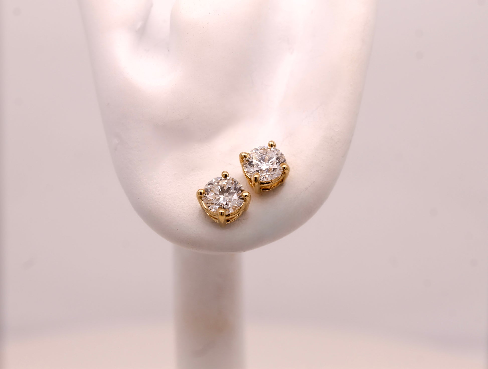 0.60 CTTW Lab Grown Diamond Stud Earrings Round with 14k Solid Gold