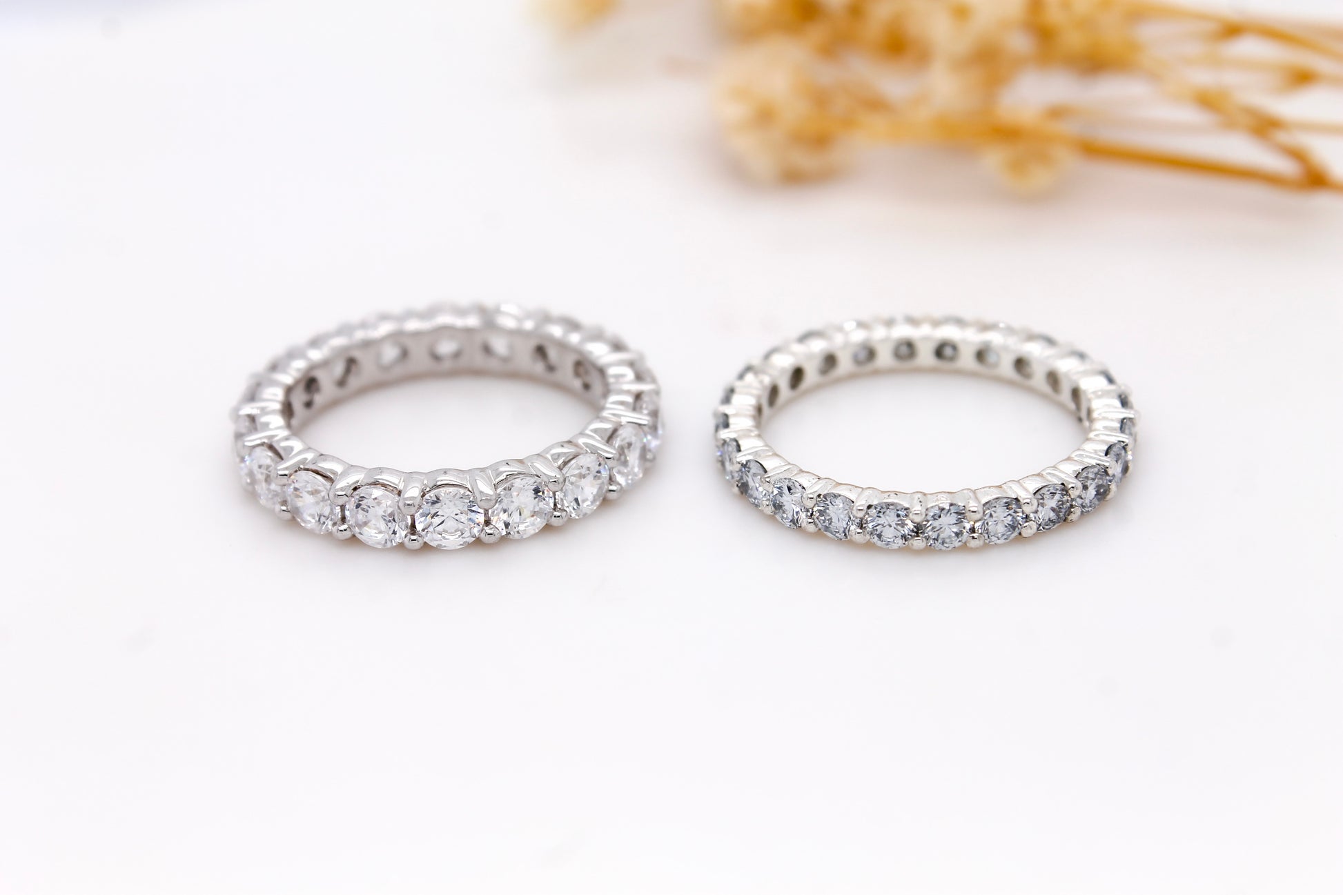 925 Silver CVD Diamond Eternity Band