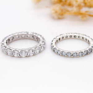 925 Silver CVD Diamond Eternity Band