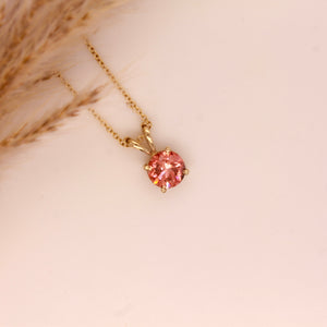 Pink Diamond Necklaces, Rarest Fancy Intense Pink Dimond with 14K Solid Gold, IGI Certified