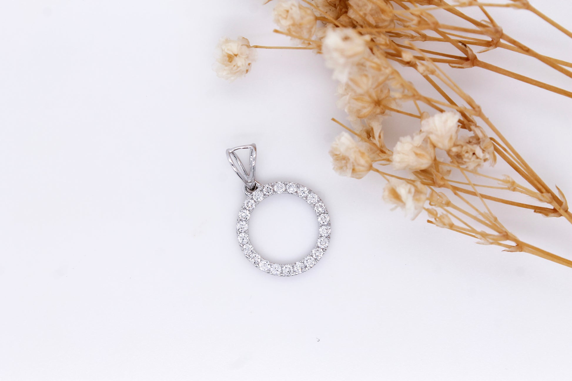 Diamond Circle Pendant  0.24 ct