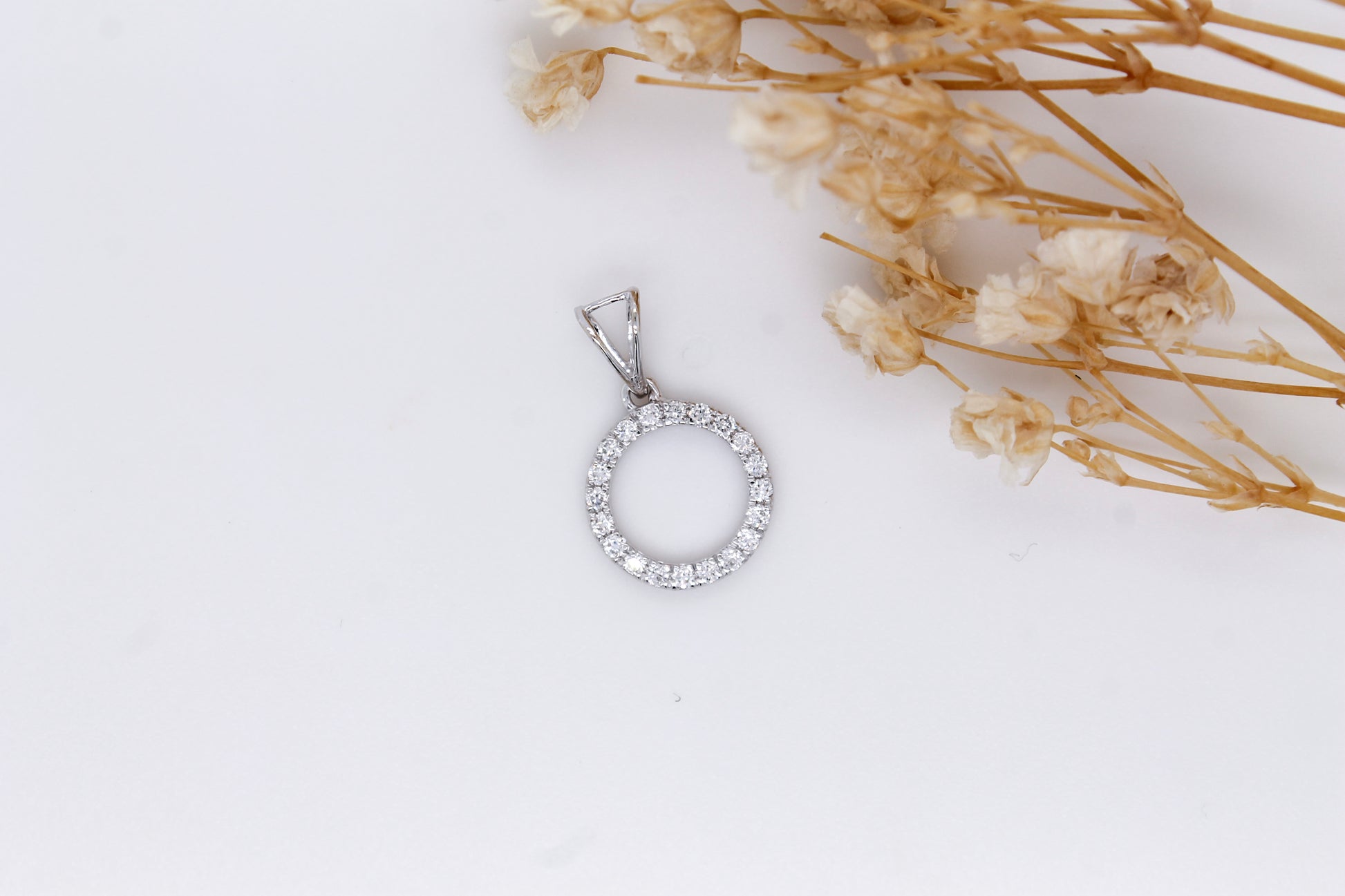 Diamond Circle Pendant  0.24 ct