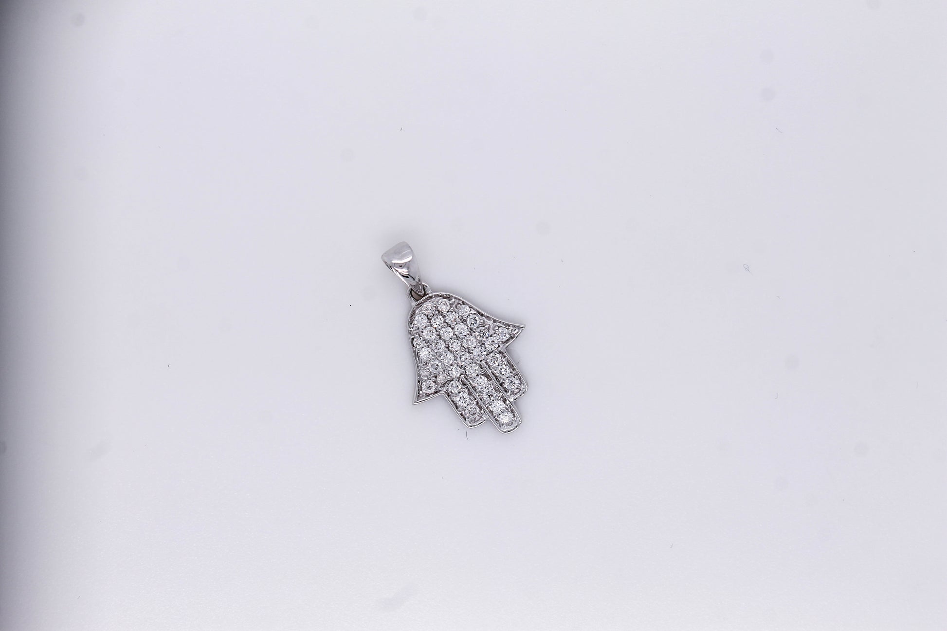 Diamond Kabbalah "Hand of Fatima" Hamsa Chamseh Pendant