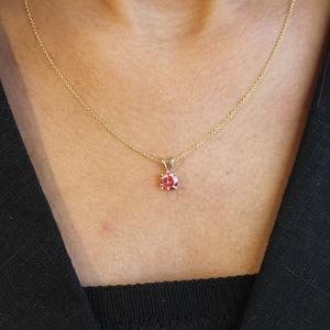 Pink Diamond Necklaces, Rarest Fancy Intense Pink Dimond with 14K Solid Gold, IGI Certified