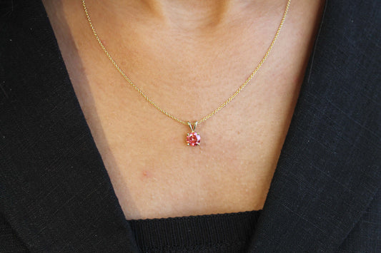 Pink Diamond Necklaces, Rarest Fancy Intense Pink Dimond with 14K Solid Gold, IGI Certified