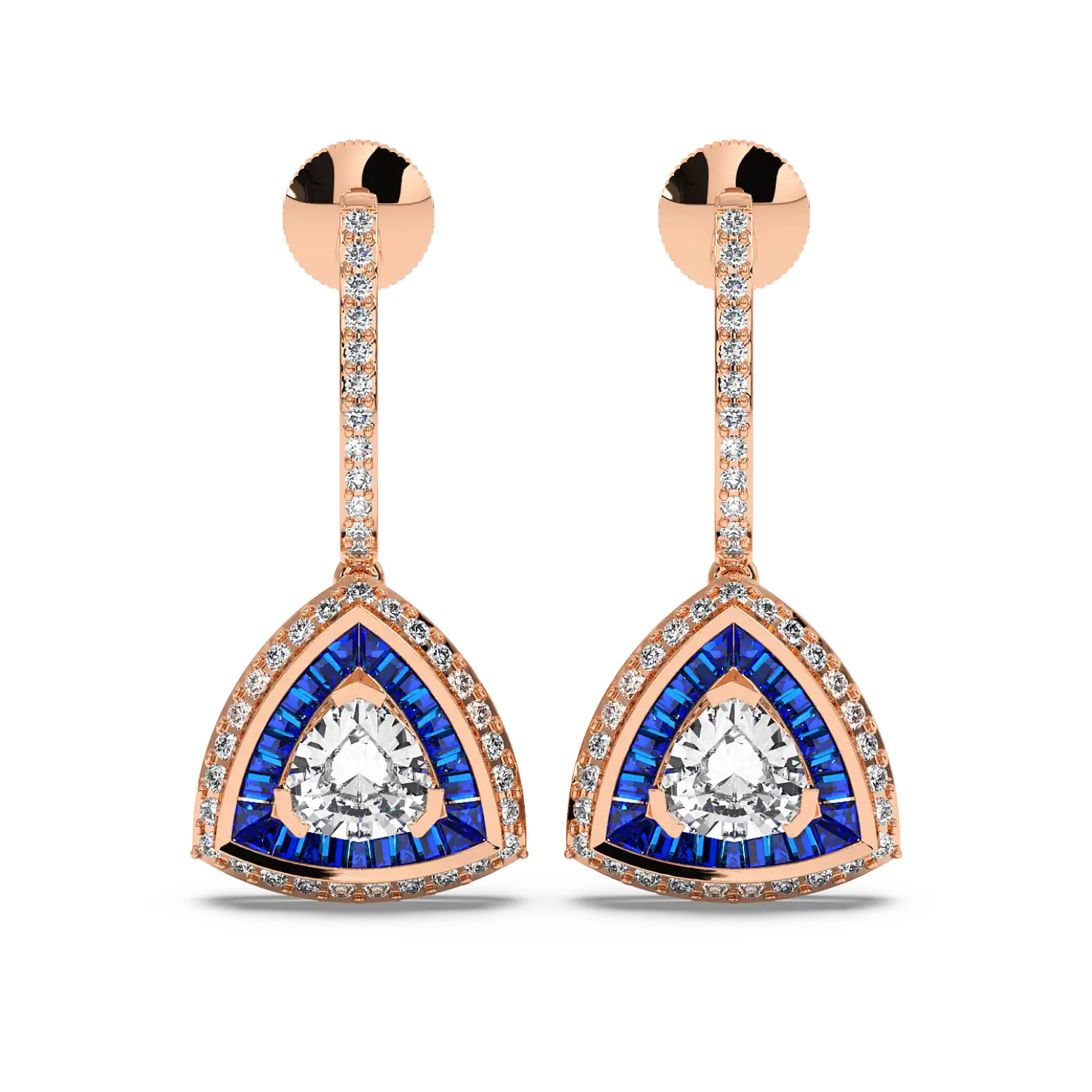 Azure Trillion Drop Earrings
