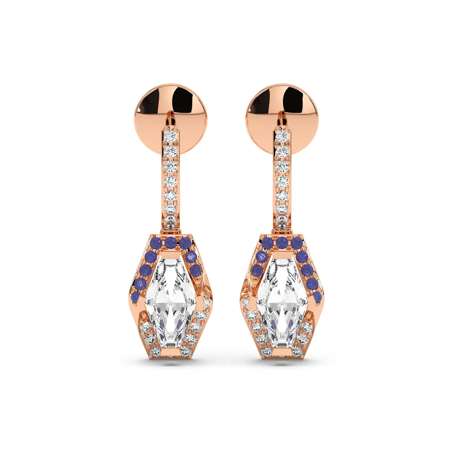 Lozenge Drop Earrings