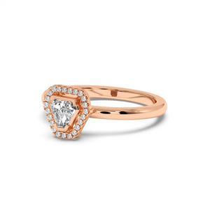 Solitaire Halo Ring - Coffin