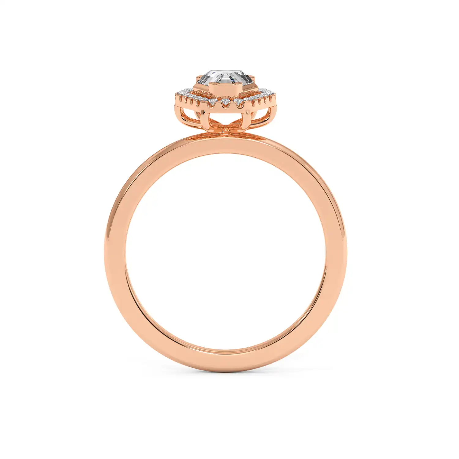 Solitaire Halo Ring - Coffin