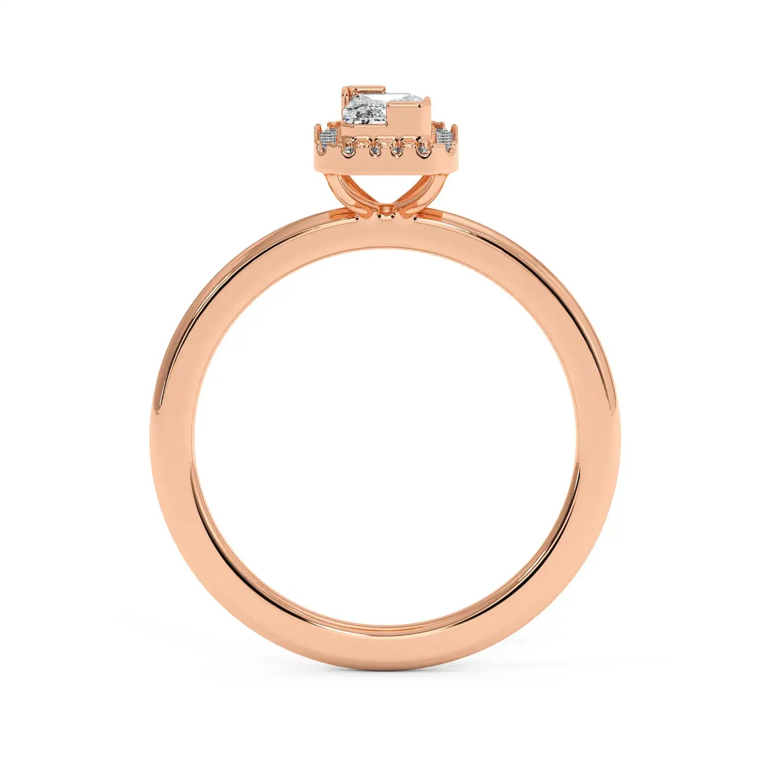 Solitaire Halo Ring - Radiant