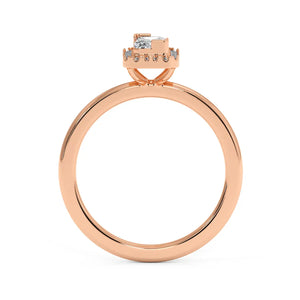 Solitaire Halo Ring - Radiant
