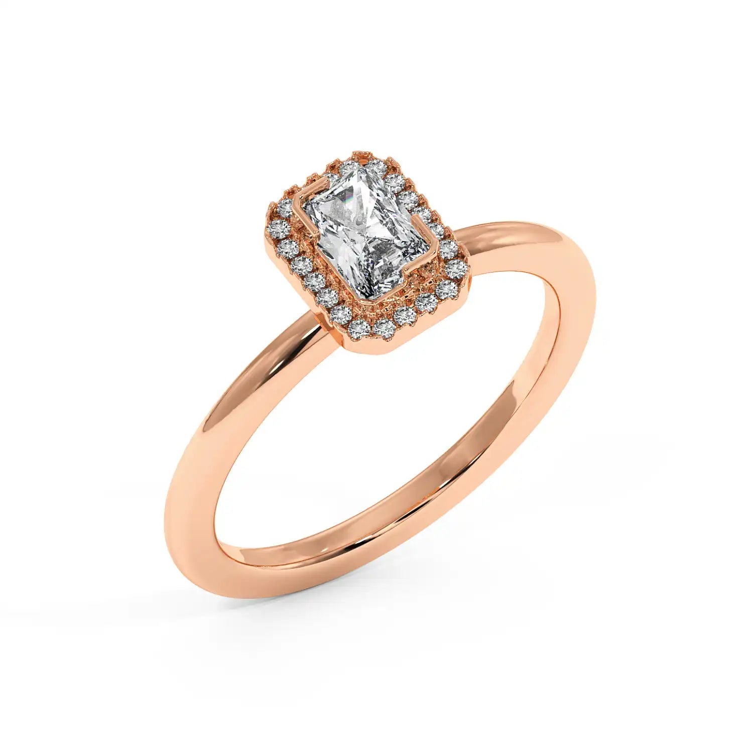 Solitaire Halo Ring - Radiant