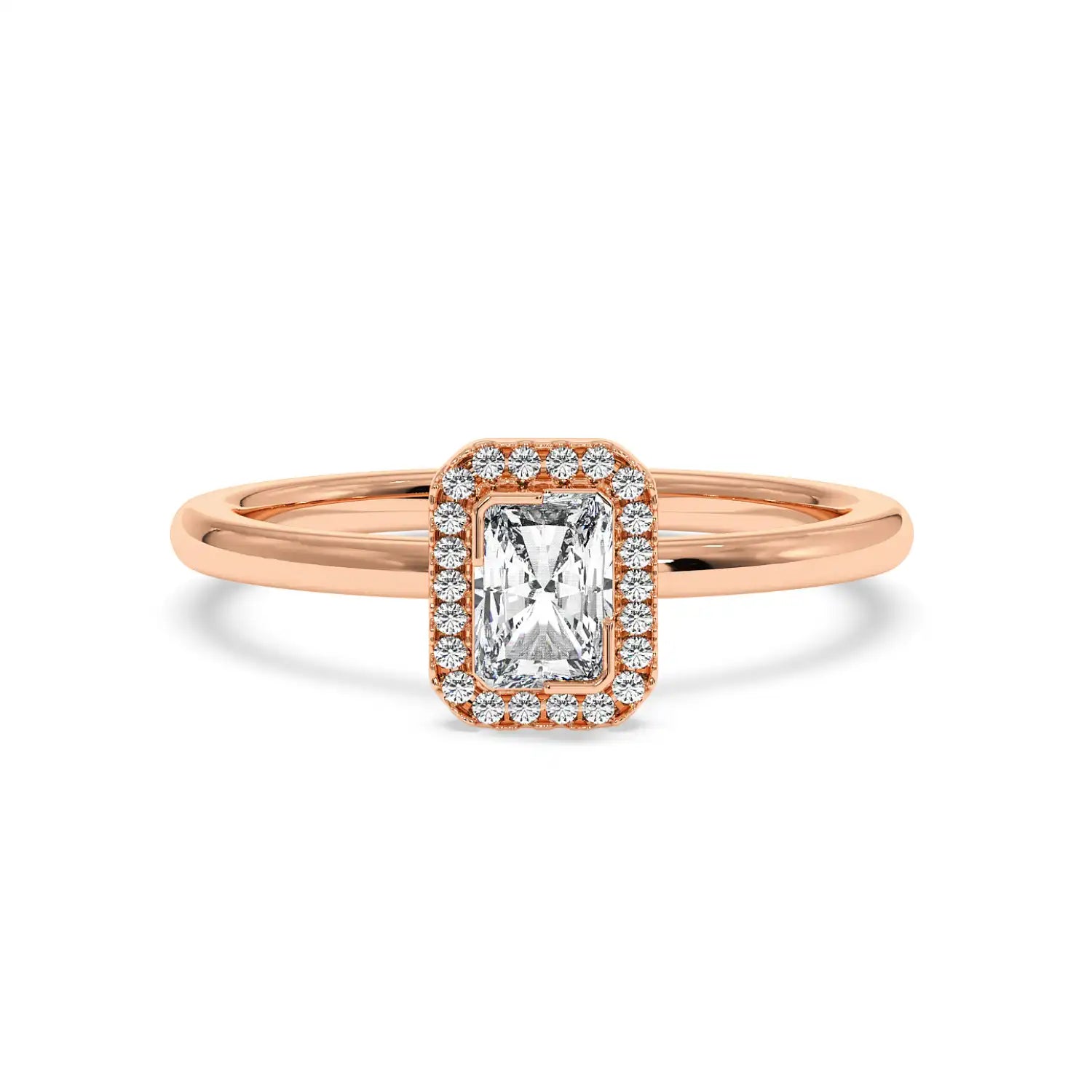 Solitaire Halo Ring - Radiant