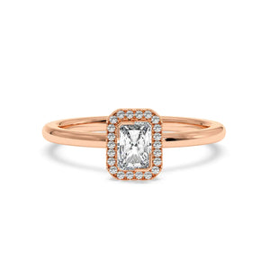 Solitaire Halo Ring - Radiant