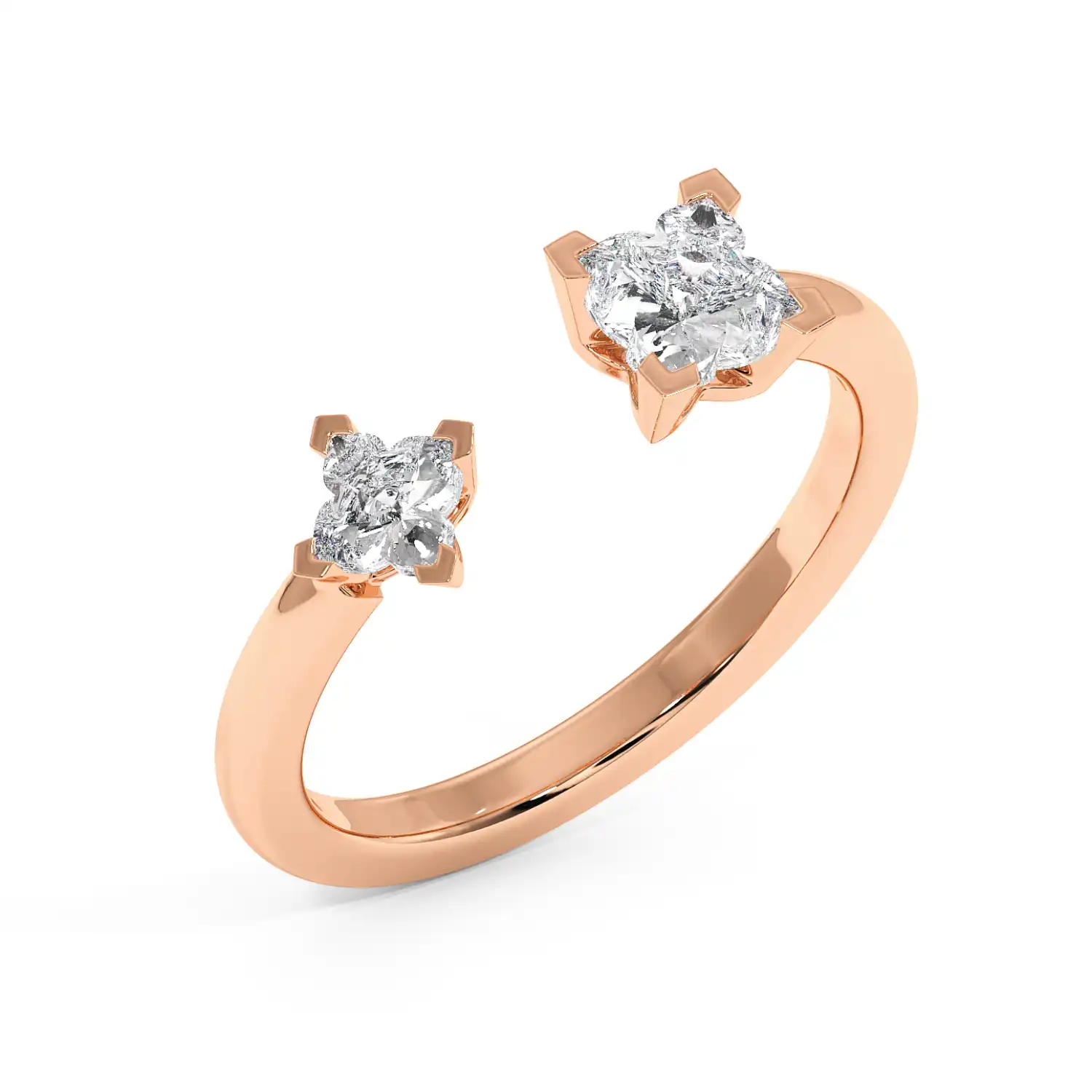 Two Stone Ring - Floral