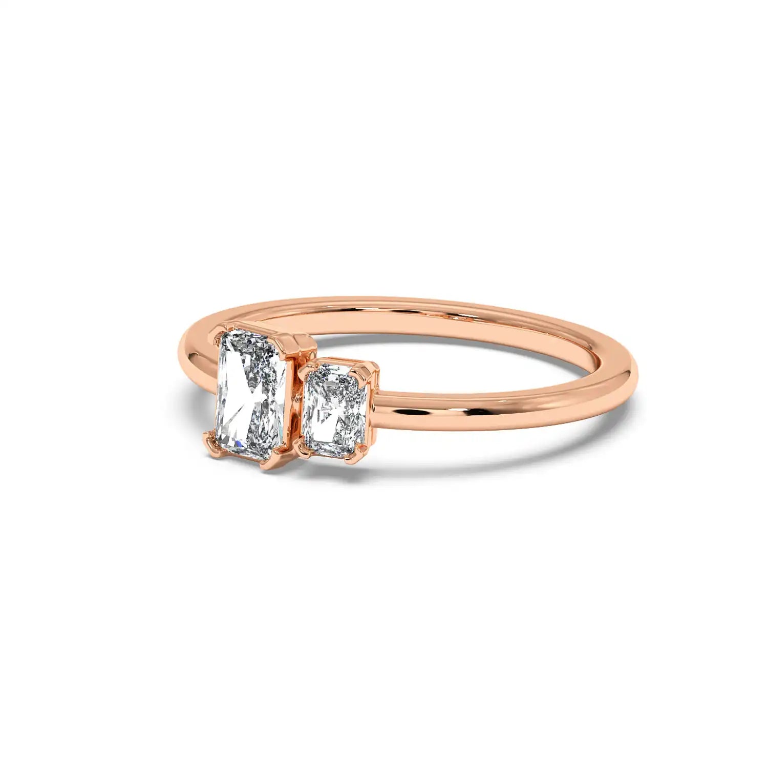 Two Stone Ring - Radiant