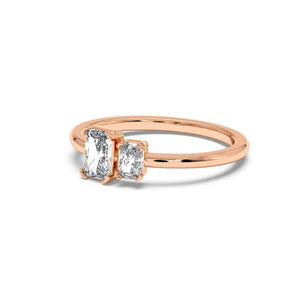 Two Stone Ring - Radiant
