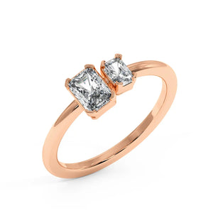 Two Stone Ring - Radiant