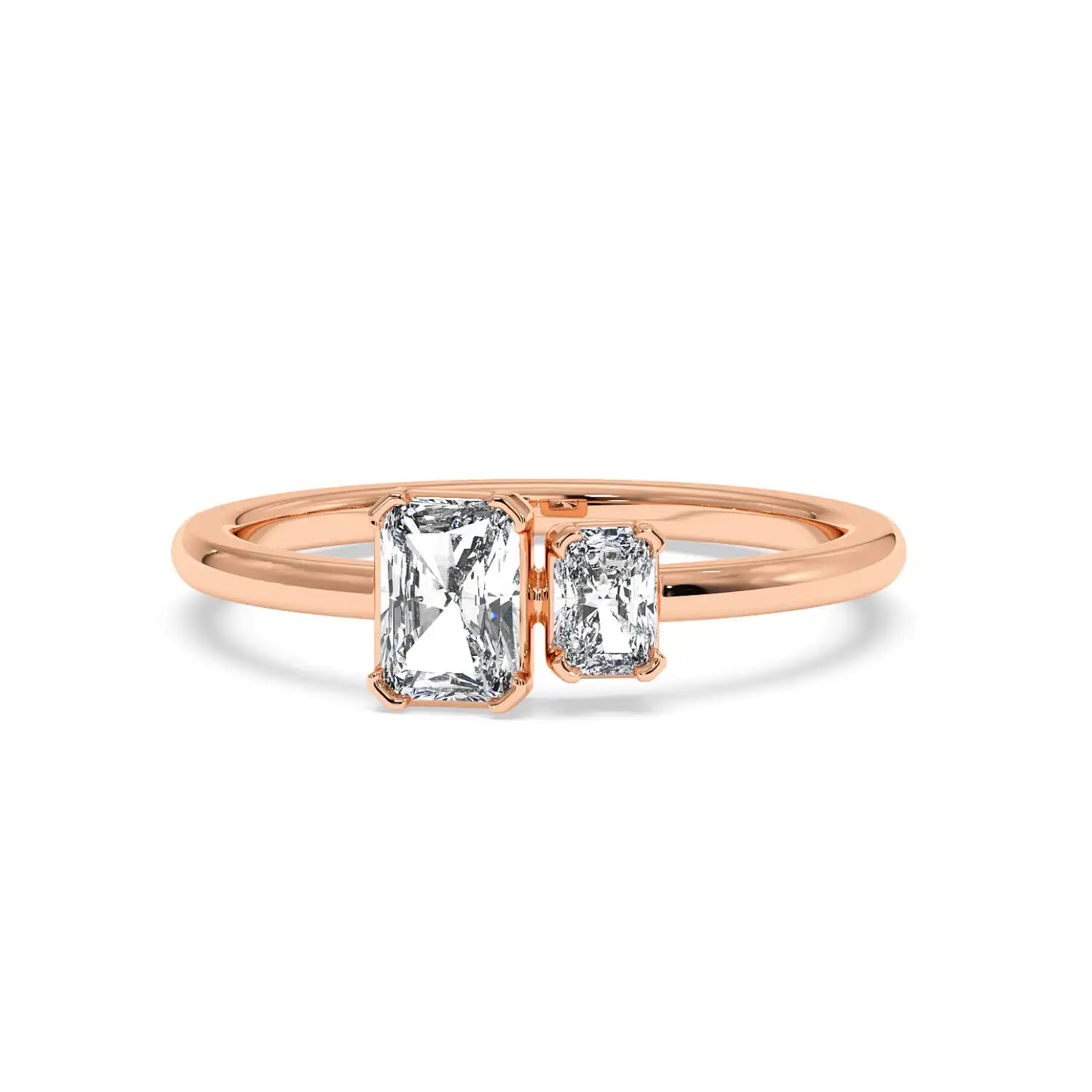 Two Stone Ring - Radiant