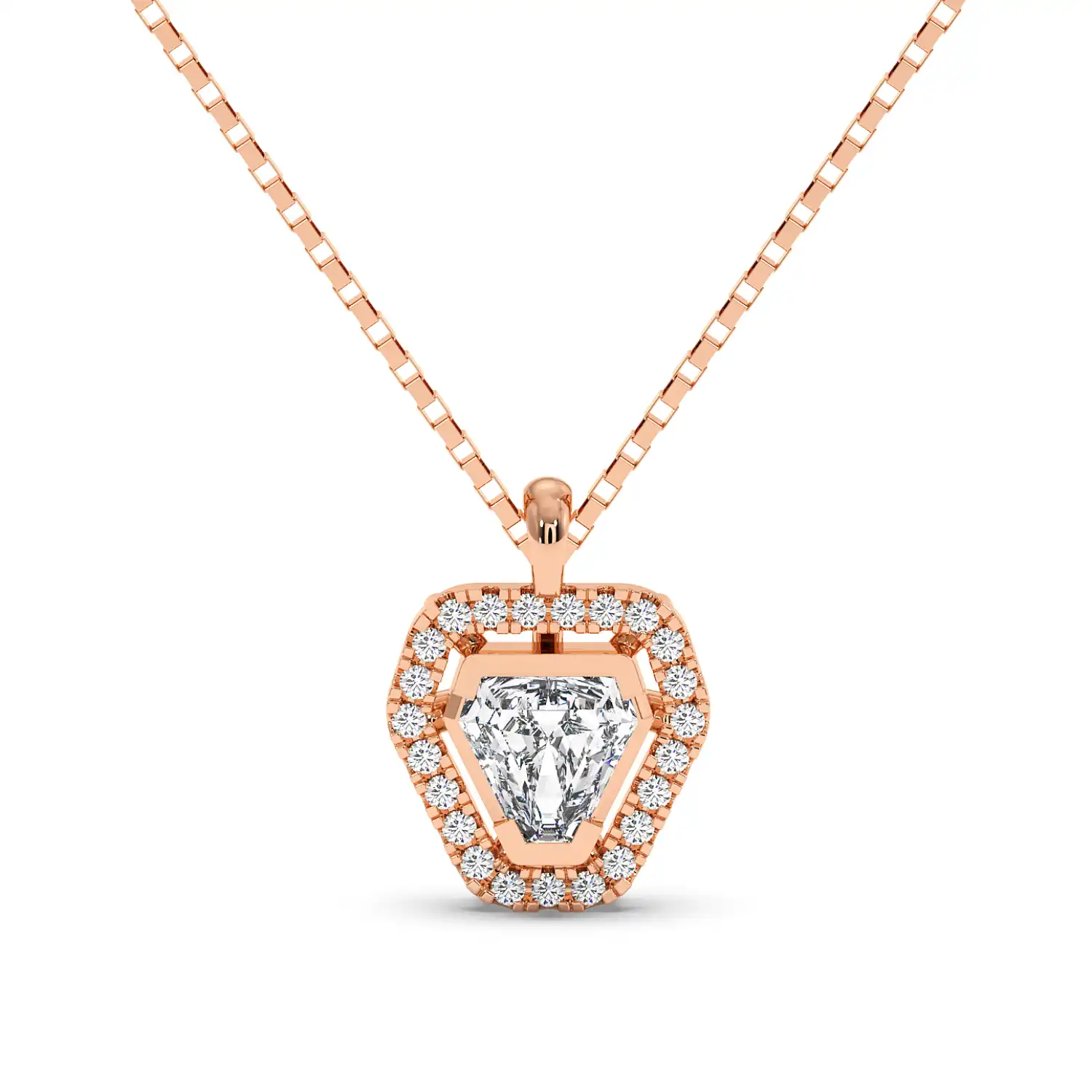 Solitaire Halo Pendant - Coffin