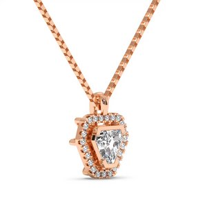 Solitaire Halo Pendant - Coffin
