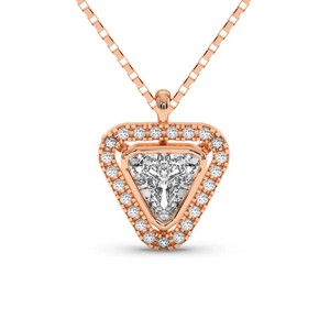 Solitaire Halo Pendant - Trillion
