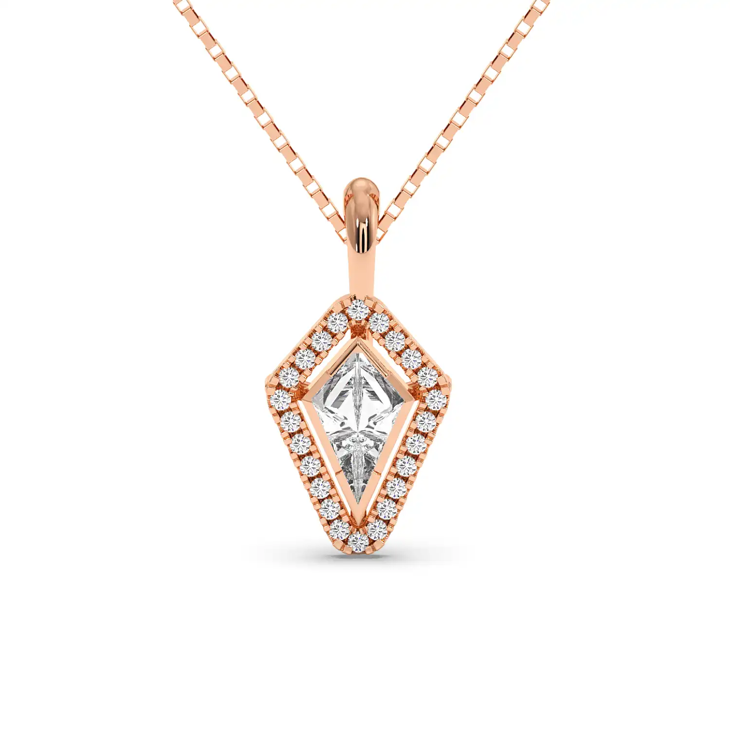 Solitaire Halo Pendant - Kite