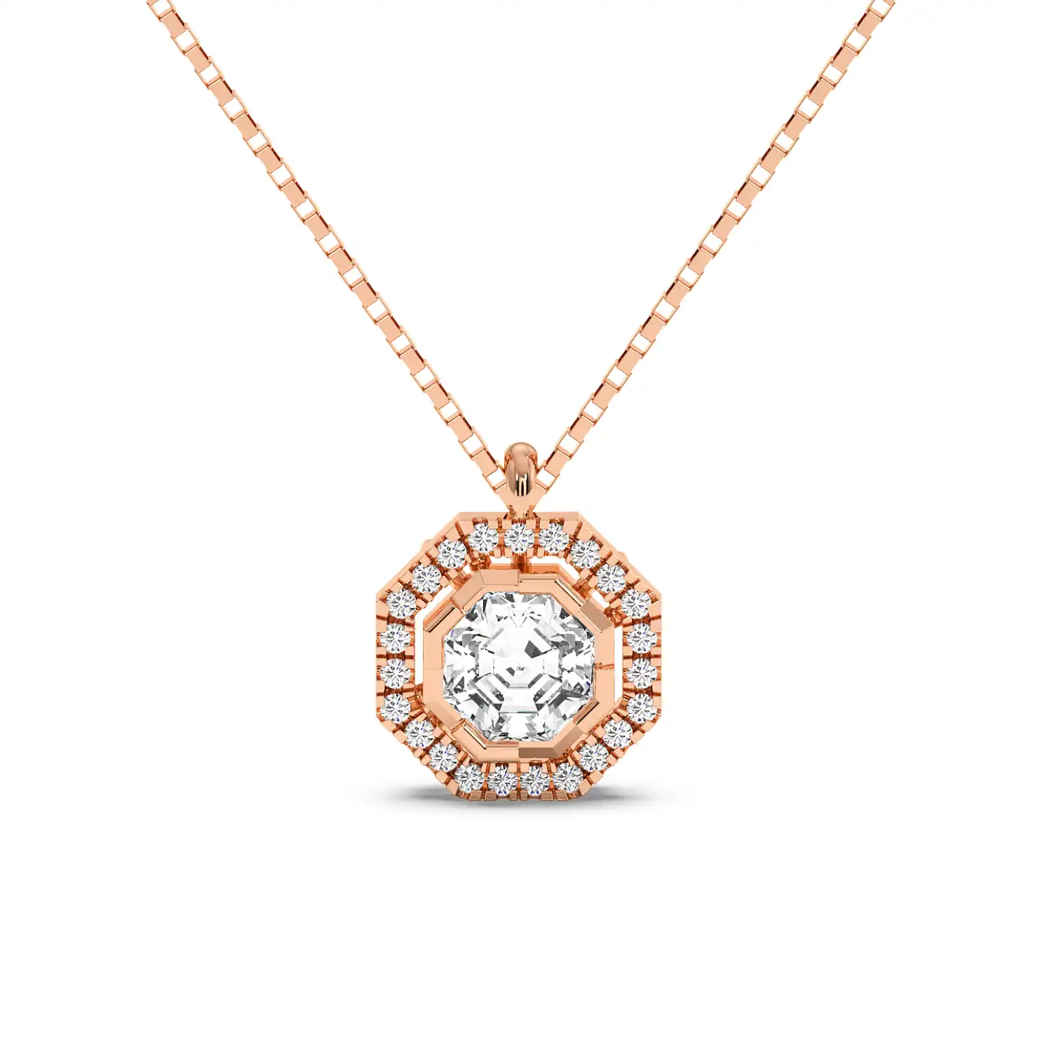 Solitaire Halo Pendant - Octagon