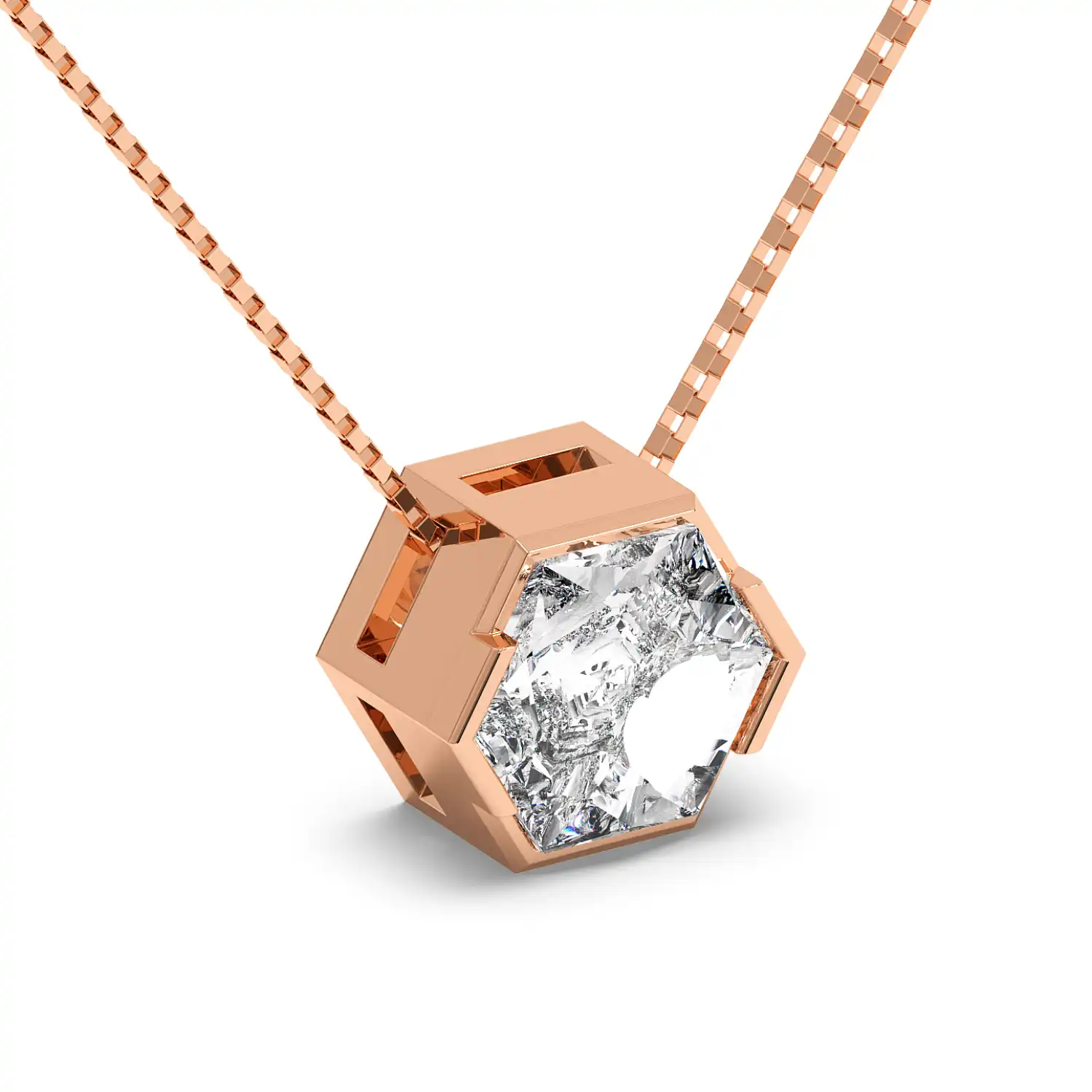 Solitaire Pendant - Hexagon