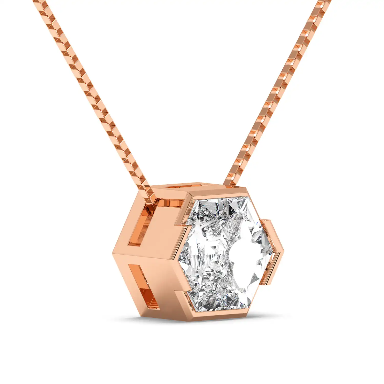 Solitaire Pendant - Hexagon