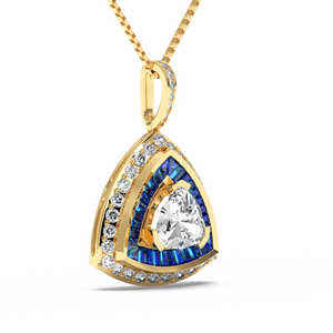 Azure Trillion Halo Pendant