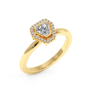Solitaire Halo Ring - Coffin