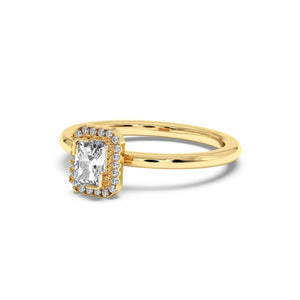 Solitaire Halo Ring - Radiant