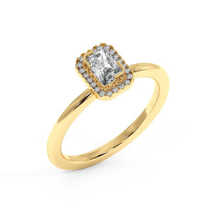 Solitaire Halo Ring - Radiant