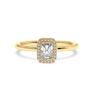 Solitaire Halo Ring - Radiant