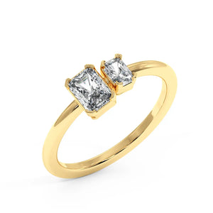Two Stone Ring - Radiant