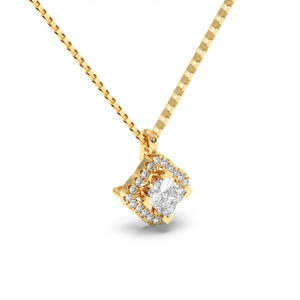 Solitaire Halo Pendant - Floral