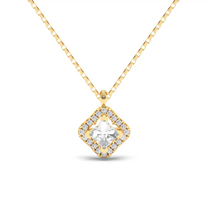 Solitaire Halo Pendant - Floral