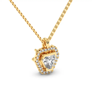 Solitaire Halo Pendant - Coffin