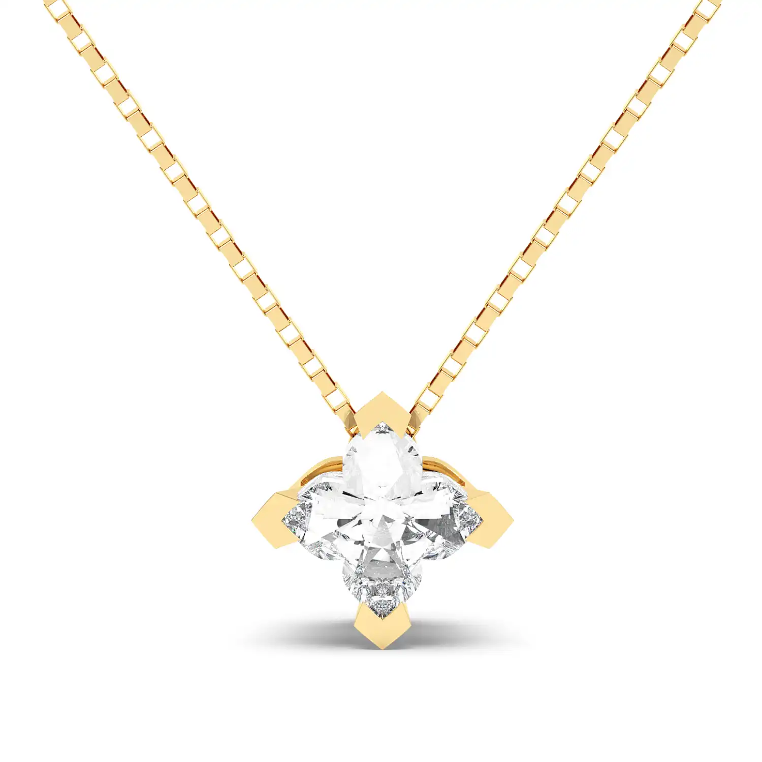 Solitaire Pendant - Floral