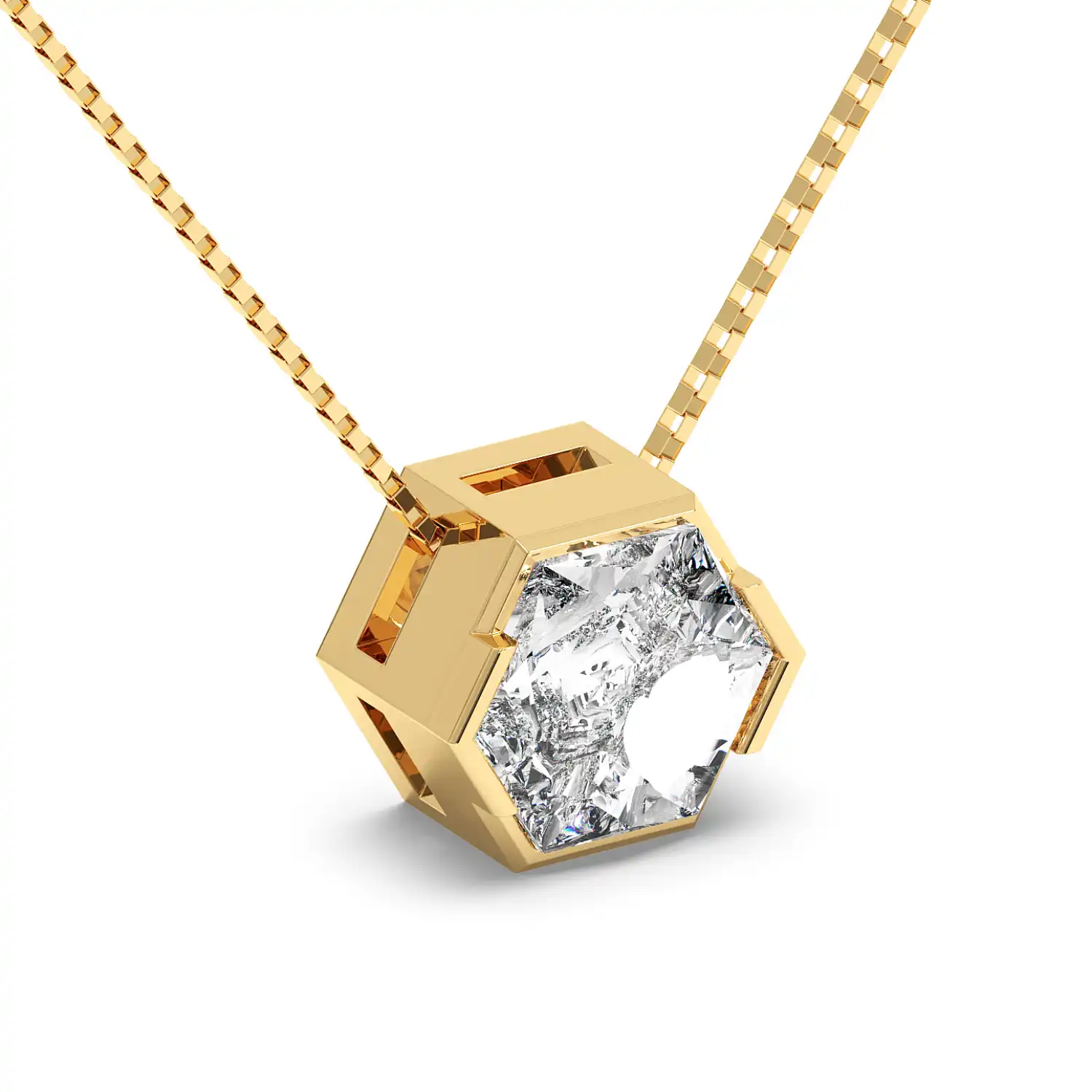 Solitaire Pendant - Hexagon