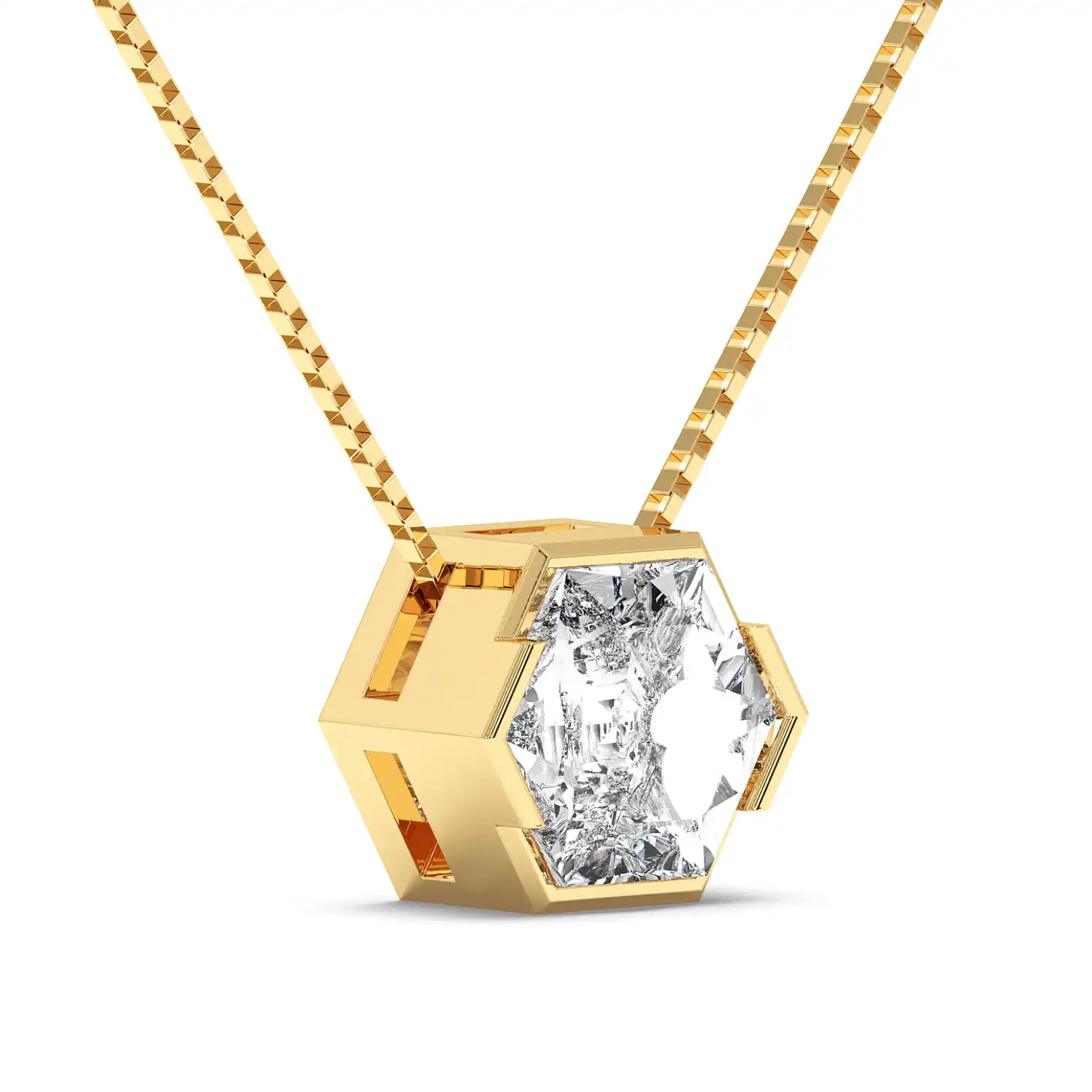 Solitaire Pendant - Hexagon