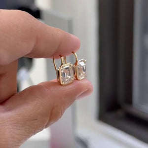 Antique Asscher Cut Stud Earrings |  IGI Certified