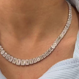 Emerald Cut Graduated Necklace