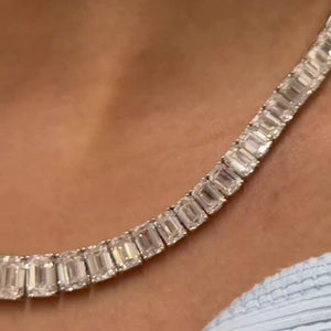 Emerald Cut Graduated Necklace