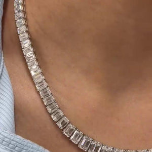 Emerald Cut Graduated Necklace