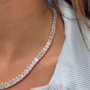 Emerald Cut Graduated Necklace
