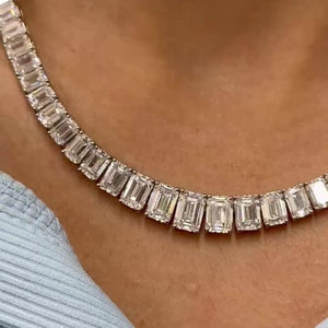 Emerald Cut Graduated Necklace