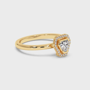 Solitaire Halo Ring - Coffin