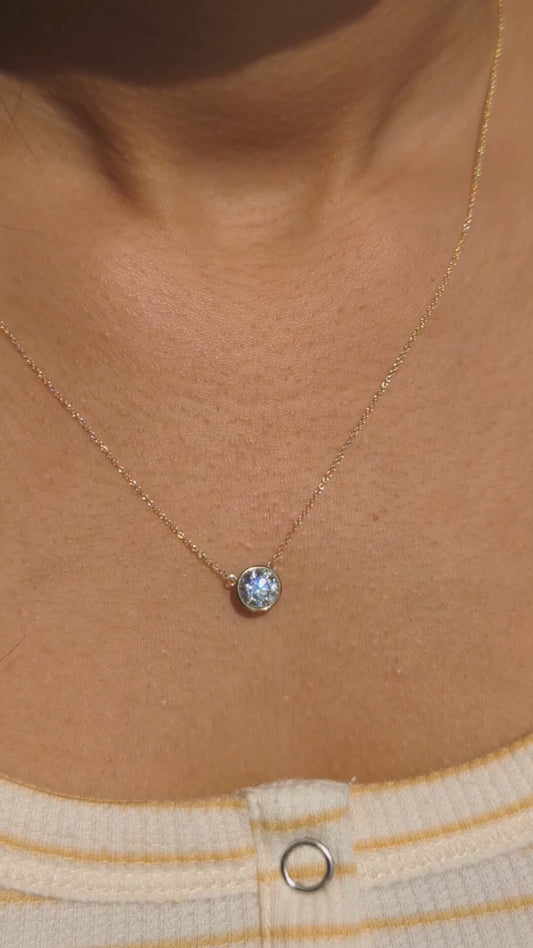 Diamond Bezel Necklace | IGI Certified (1.0 CT - 3.0 CT )